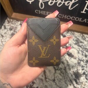 Louis Vuitton Brown Monogram Card Sleeve with Black Trim